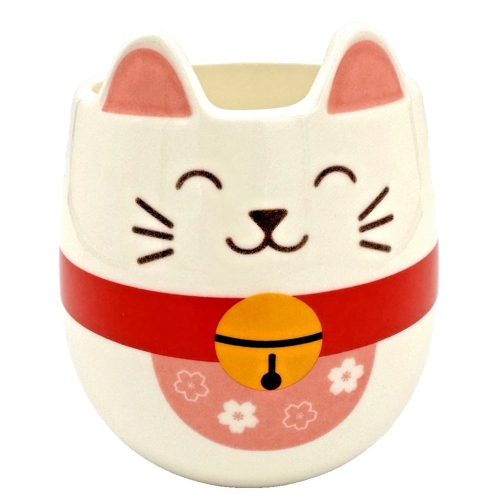 SH Home Japanese Style Neko Lucky Cat Coffee Mug White‎ 16oz